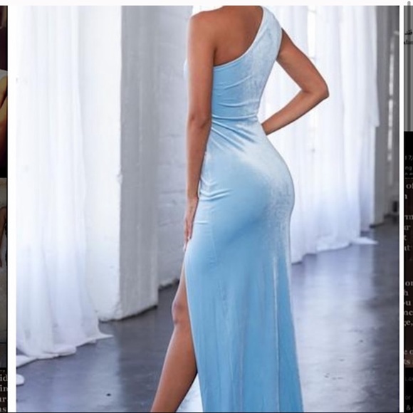 Blue Velvet Dress - Picture 5 of 6